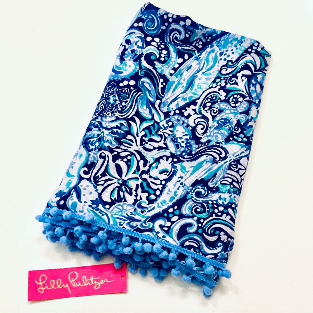 LILLY PULITZER, Infinity Resort Pom-Pom 60 Animals Printed Loop Scarf, NWT